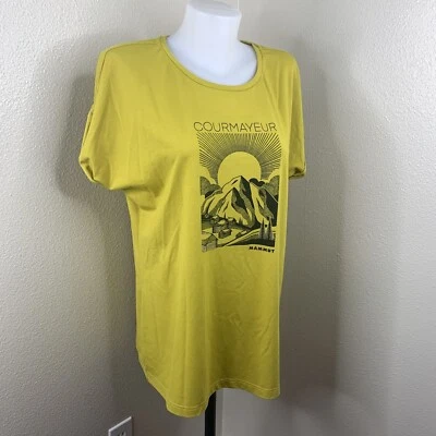 Mammut courmayeur 黄色/石灰绿色女式衬衫 L 码短袖 — 第 1/4 张图片