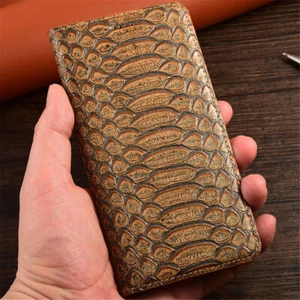 Do Samsung S22 S23 S24 S25 Prawdziwa skóra Python Portfel Karta Flip Holder Etui - Zdjęcie 1 z 16