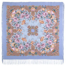 1736-13 Nocturne- Silk Pure Crepe de shine scarf Pavlovo Posad shawl Dress wrap