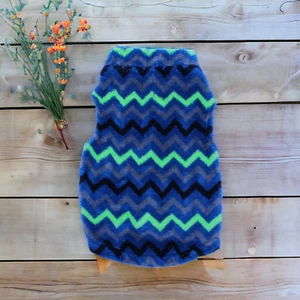 Chaleco Suéter Chevron A Rayas Patrón Zig Zag Verde Azul Gris Perro Pequeño - Imagen 1 de 6