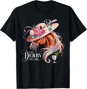 Talk Derby to me Derby Day Horse Racing T-Shirt - Picture 1 of 5