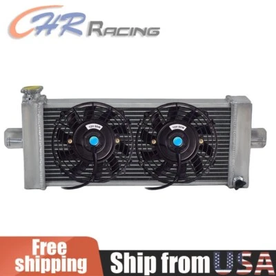 Intercambiador de calor de aluminio + ventilador para intercooler aire/agua universal 21x8 pulgadas Foto 1 de 4