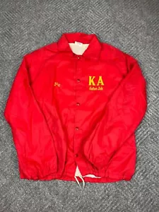 Vintage Kappa Alpha Windbreaker Frat Jacket Adult Large Red Snap Mens - Picture 1 of 17