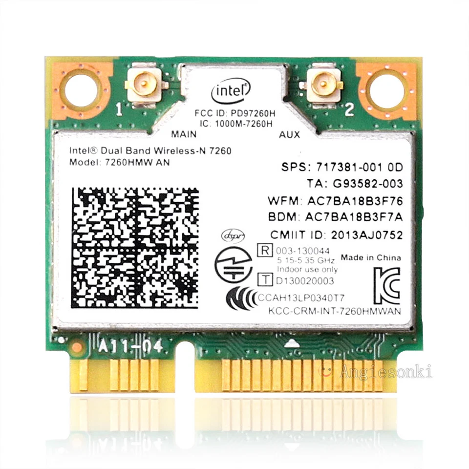 Dual Band HP 717381-001 INTEL WIRELESS N CARD 7260HMW AN 300Mpbs WLAN+BT 4.0 - Image 1 of 4