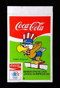 COCA COLA ~ LOS ANGELES 84 OLIMPIC GAMES ✱ Rare Vtg Sticker Decal Advertising - Picture 1 of 3