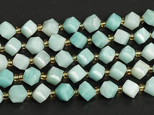 6MM Genuine Natural Green Amazonite Beads Grade AAA Faceted Cube Loose Beads - Picture 1 of 3