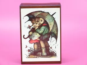 Vintage Reuge Hummel Music Box Jewelry Children Swiss Movement Wood Raindrops - Picture 1 of 12