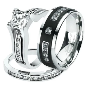 Anillo de boda princesa de plata esterlina .925 y titanio STLOS256-ARTI4317 suyo - Imagen 1 de 5