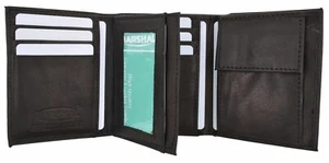 KIDS BOYS SLIM COMPACT FLAP ID AND COIN POCKET TRIFOLD WALLET BLACK - Picture 1 of 7