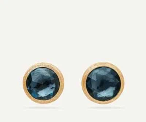 Marco Bicego Jaipur Color 18K Y/Gold London Blue Topaz Stud Earrings OB957 TPL01 - Picture 1 of 2