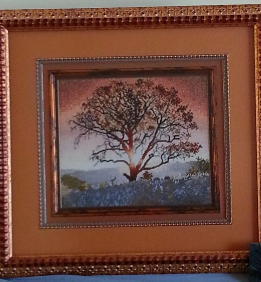 Cuadro Cross My Heart Sunset Paisaje Contado Punto de Cruz Acabado - 11" x 9" Foto 1 de 4