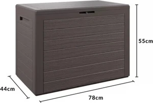 Caja de almacenamiento exterior jardín impermeable 190L de plástico, caja de cojines de almacenamiento bloqueable - Imagen 1 de 21