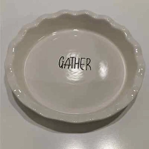 Blue Harbor White Gather Pie Plate, Round 10" Ceramic (Original Box) - Picture 1 of 8