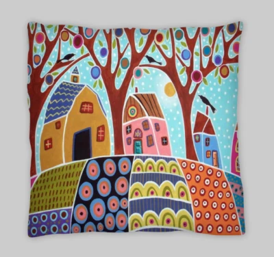 (SALE) Karla Gerard Style Houses Double Sided Cushion Covers 45X45cm (18X18) - Image 1 of 2