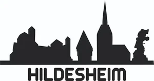 Aufkleber Hildesheim Skyline Umriss Farbwunsch NEU - Picture 1 of 1