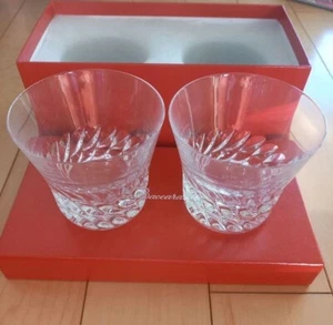 Baccarat Gloria Year Tumbler 2016 Crystal Rock Glass pair Set of 2 with Box - Picture 1 of 3