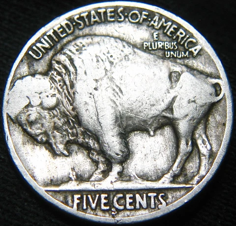 1/2 HORN Nice Original 1925-S BUFFALO NICKEL 5¢ FREE SHIPPING! JQ47MJ Cover