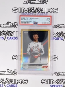 2022 Topps Chrome F1 #44 Pierre Gasly Portrait True Gold Refractor #15/50 PSA 9 - Picture 1 of 4