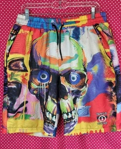 Bañador Tango Hotel Calavera Graffiti Para Hombre Cintura Elástica Cordón Talla Grande - Imagen 1 de 4