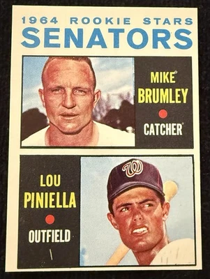 1964 Topps #167 ⚾️ Washington Senators Rookie Stars ⚾️ M Brumley • Lou Piniella Foto 1 de 4