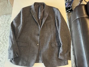 Lauren Ralph Lauren Blazer Mens 44L Wool Herringbone Sport Coat Jacket Classic - Picture 1 of 6