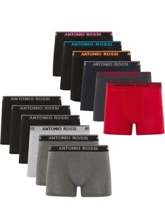 ANTONIO ROSSI Boxers de Algodón para Hombre, Paquete de 12 Hipsters Ajustados, Oscuros, UK M | EU 48 - Imagen 1 de 6