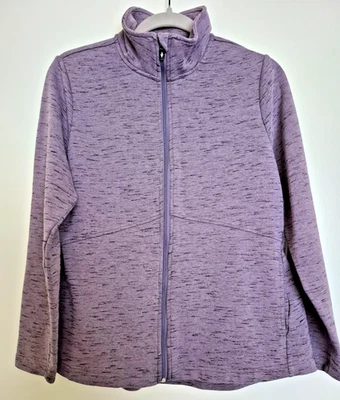 Sketchers 女式轻便夹克针织紫色棉/聚弹力 L 码 — 第 1/4 张图片