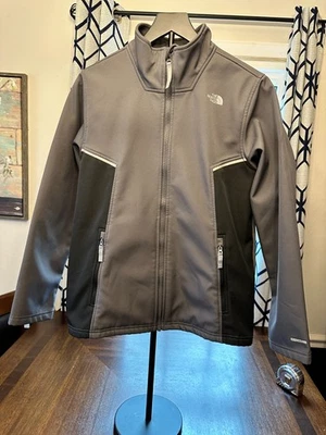 The North Face Boys XL (18/20) Softshell Jacket Gray Black Full Zip Windproof Foto 1 de 4