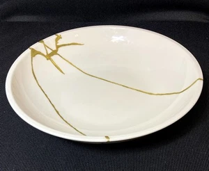 KINTSUGI WABI SABI VILLEROY & BOCH ARTESANO WHITE GOLD PORCELAIN PASTA BOWL 9" - Picture 1 of 11