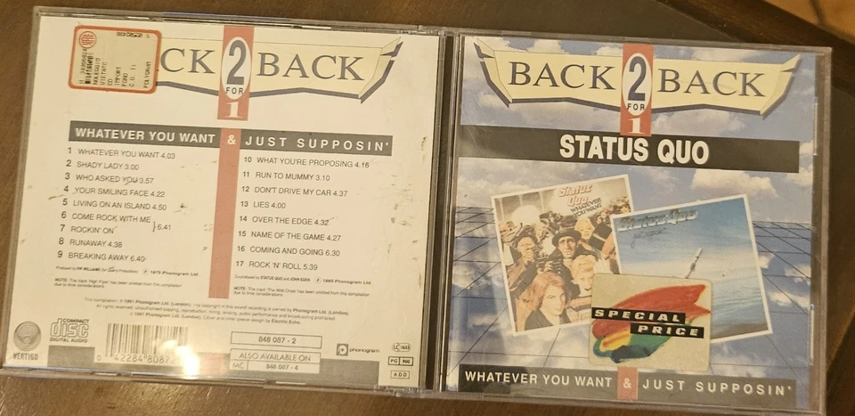 Status Quo Whatever You Want / Just Supposin' Cd Vertigo  - Immagine 1 di 1