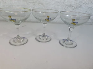 3 x Vintage Babycham Yellow Deer Logo Glasses - Picture 1 of 3