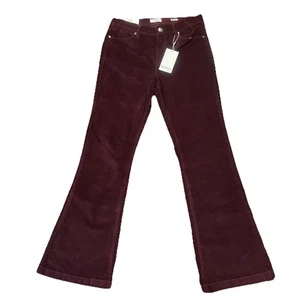 NWT Kensie Jeans Flare Pants Size:8/29 Burgundy Corduroy The Savannah High Rise - Picture 1 of 10
