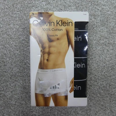 Calvin Klein Ropa Interior Para Hombre Mediana Calce Clásico Baúl Negro Algodón 4 Pares Foto 1 de 4