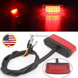 12V 6 LED Tail Light Bike Rear Running Stop Brake Bright Blinker Lamp Red Lens - Picture 1 of 13