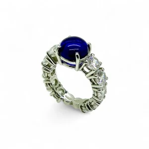 Anello donna cabochon blu argento 925 - Foto 1 di 1