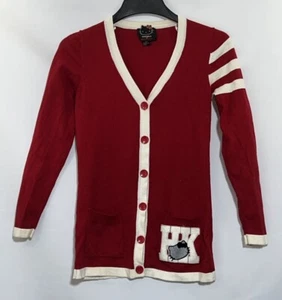 Forever 21 Hello Kitty Women Small Red Cardigan Sweater Letterman School - Picture 1 of 8