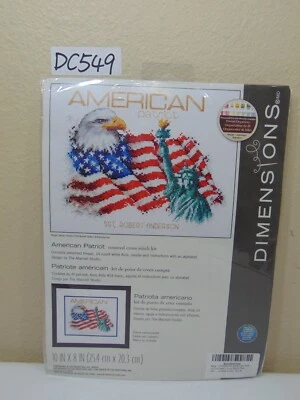 Dimensions Counted Cross Stitch Kit 10"X8" American Patriot 14 Count  New Sealed - Image 1 of 4