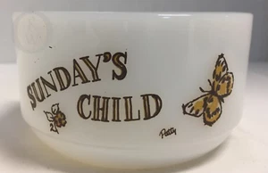 Fire King *FireKing*Sunday's Child Cereal Bowl 17305K S103 - Picture 1 of 5