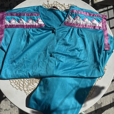 Conjunto de pijama de dos piezas Henson Kickernick rosa turquesa blanco talla pequeña de colección Foto 1 de 4