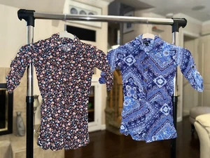 Art Class Girls Floral Lot of 2 Button Down Romper Shorts X-small 4/5 EUC Spring - Picture 1 of 7