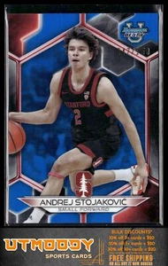 2023-24 Bowman Best 79 Andrej Stojaković Blue Refractor Stanford Cardinal #/150 - Bild 1 von 2