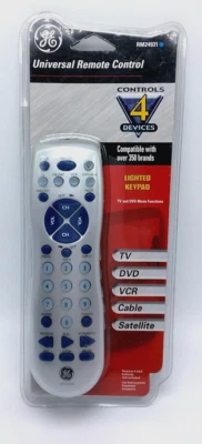GE Universal Remote Controls 4 Devices RM24931 TV-DVD-VCR- Cable -Satellite - Image 1 of 4