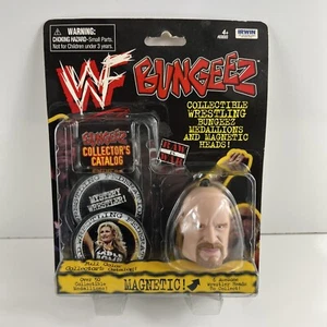 WWF BUNGEEZ STONE COLD STEVE AUSTIN SAMMLERSTÜCK MEDAILLONS & MAGNETKOPF - Bild 1 von 8