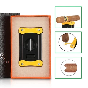 Cortador de cigarros Galiner soporte de acero inoxidable cortador en V perforador de guillotina de cigarros caja de regalo - Imagen 1 de 8