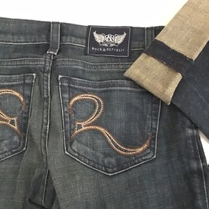 Rock & Republic "Roth" Selvedge Dark Wash Schlagjeans 24 - Bild 1 von 6