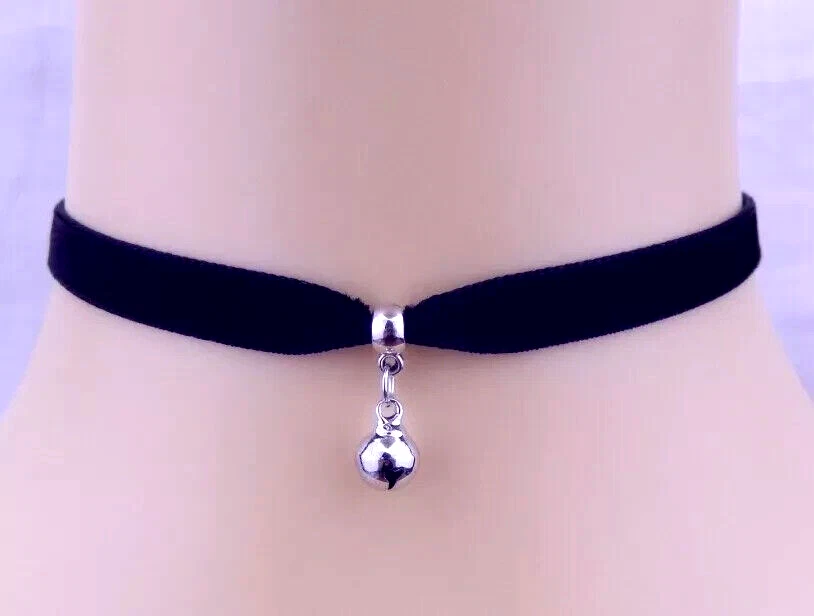 Collarino di Velluto donna Sonaglio Luna moon nero argento - Immagine 1 di 1
