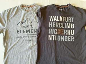 2x Hunters Element Mens T-Shirt 2XL Grey Hunting Fishing Outdoors - Picture 1 of 13