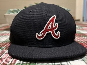 New Era 59Fifty Atlanta Braves Hat Cap Adult Fitted 6 3/4 Blue Baseball - Picture 1 of 2