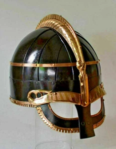 Mittelalter Vendelhelm Stahl & Messing Wikingerhelm Ritter Museumshelm Replik - Bild 1 von 5