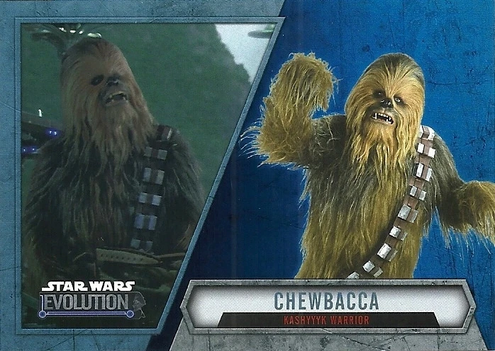 2016 Topps Star Wars Evolution Blue Lightsaber Parallel #55 Chewbacca - Image 1 of 1